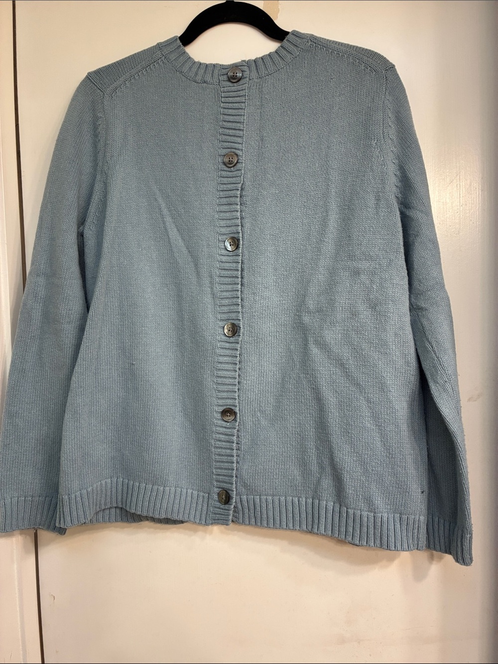 NWOT Light Blue Women's Button-Back Knit Sweater
